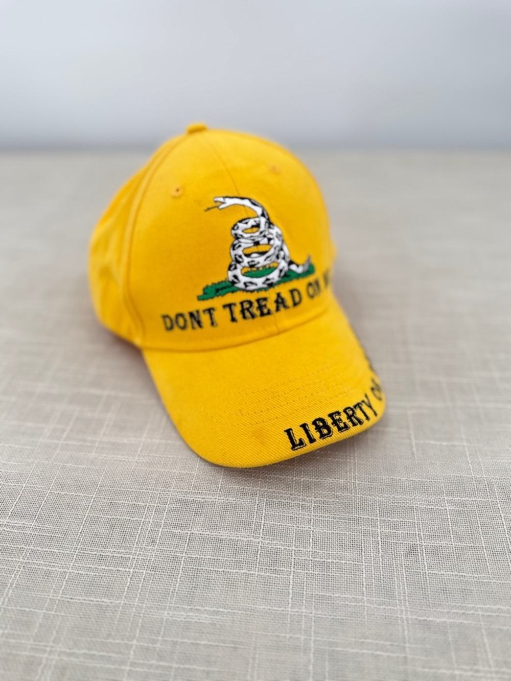 Don’t Tread on Me Hat Yellow Cotton One Size
